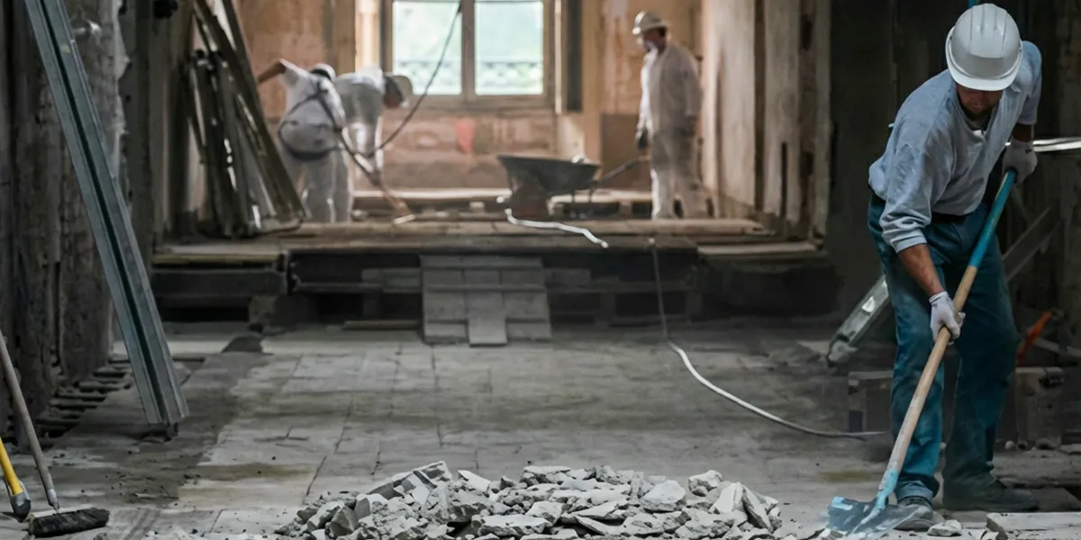 fire damage restoration professionals performing structural cleanup and restoration after a fire in Tampa, FL
